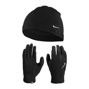 Nike Fleece Logo Beanie & Gloves Set / Black